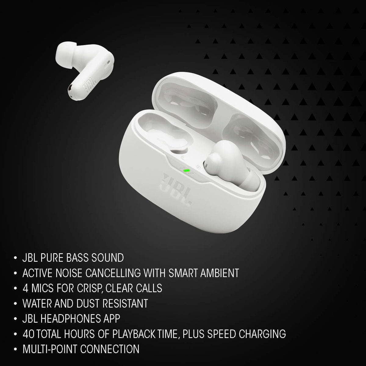 JBL Vibe Beam 2 True Wireless Noise Cancelling Earbuds, Blue