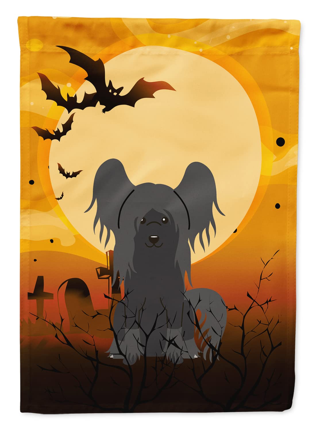 Caroline's Treasures BB4378GF Halloween Chinese Crested Black Flag Garden Size