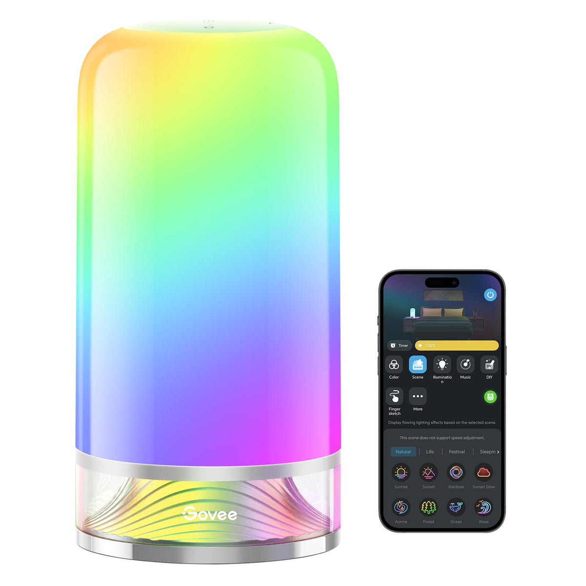 Govee RGBIC Smart Table Lamp 2, Touch Bedside Lamp