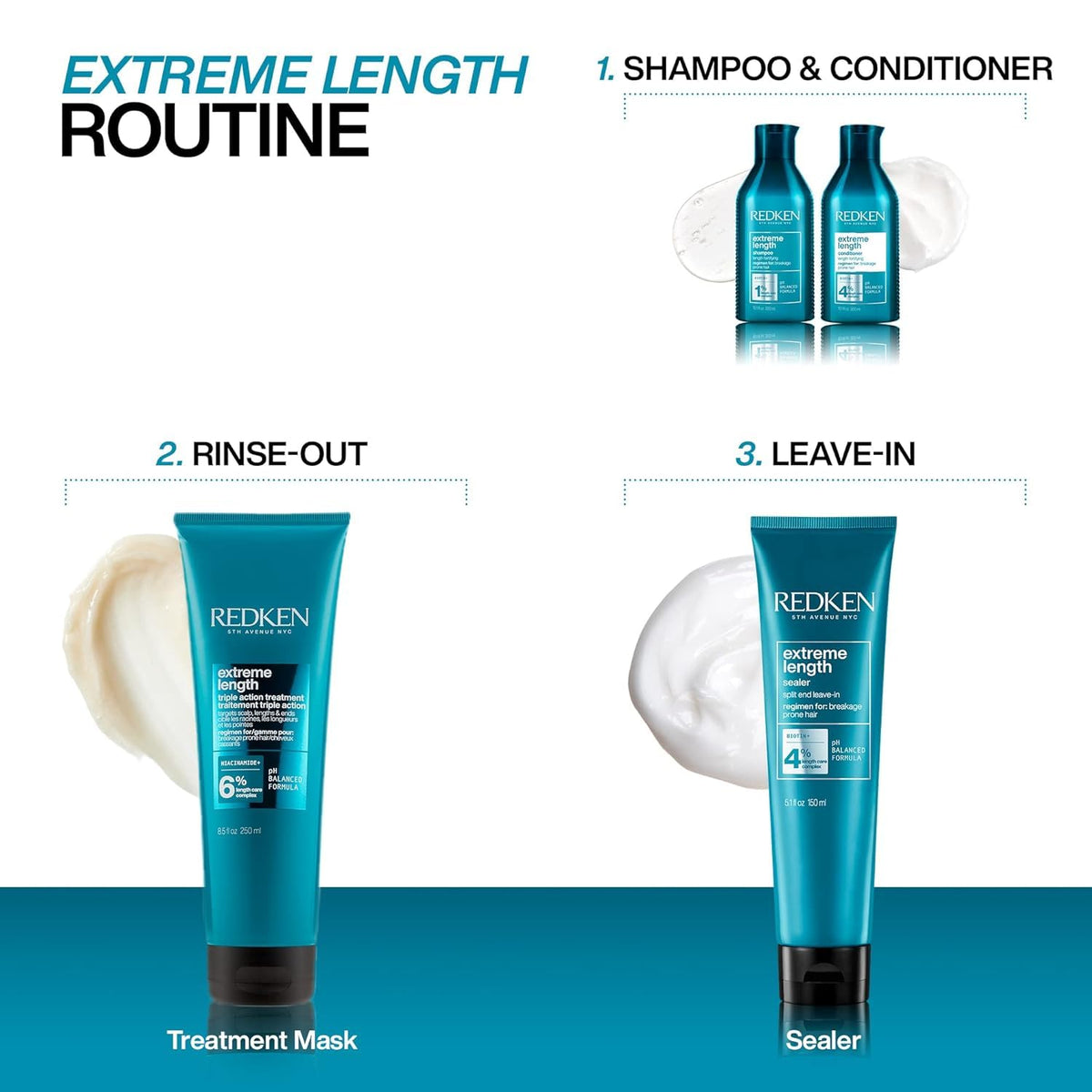 Redken Extreme Length Shampoo, 1000mL