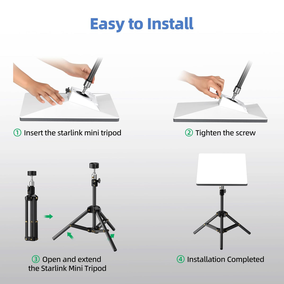 Starlink Mini Tripod with Adapter, Adjustable Mount Kit