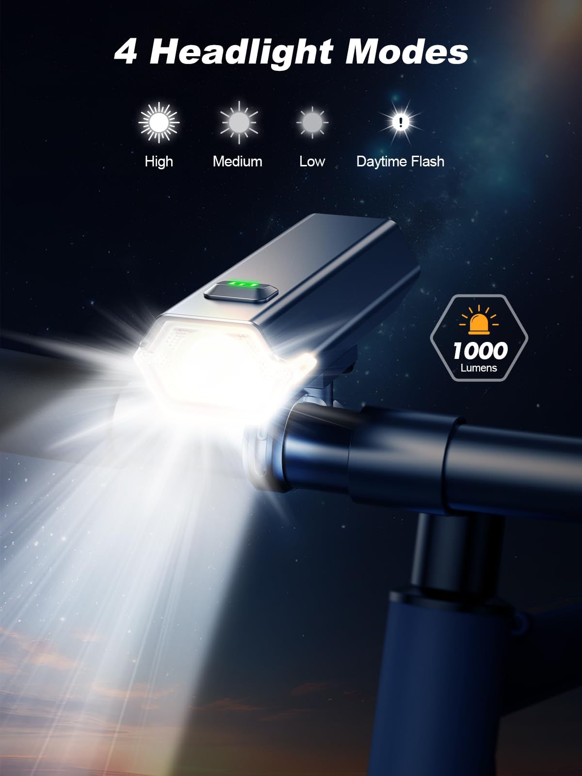 Oldowl Rechargeable Bike Lights, Front and Back, IP65