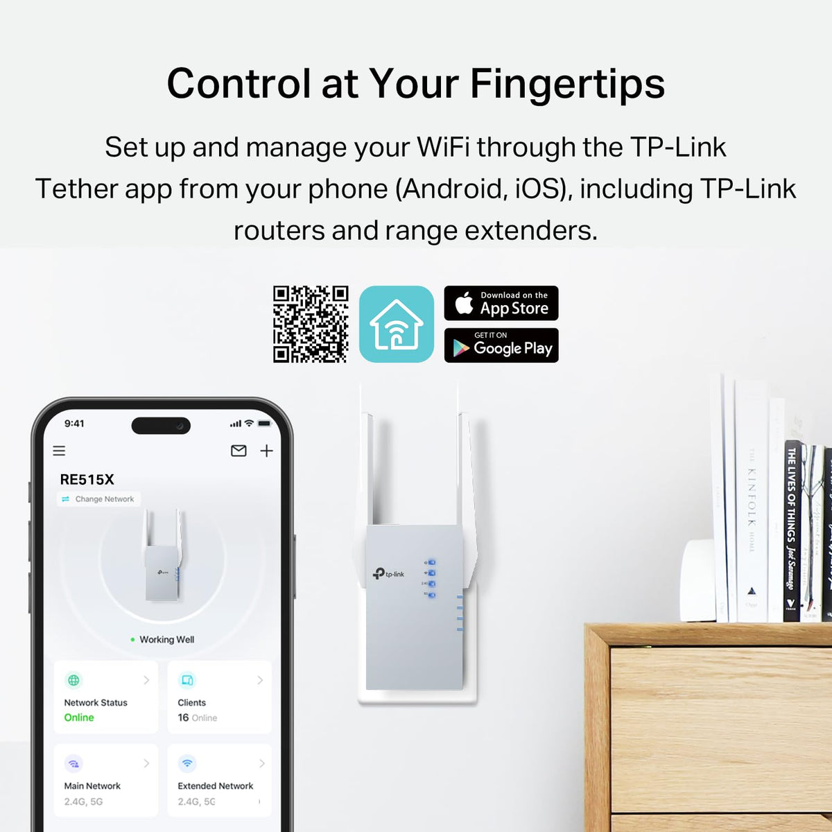 TP-Link AX1500 WiFi 6 Range Extender with Ethernet Port (RE515X)