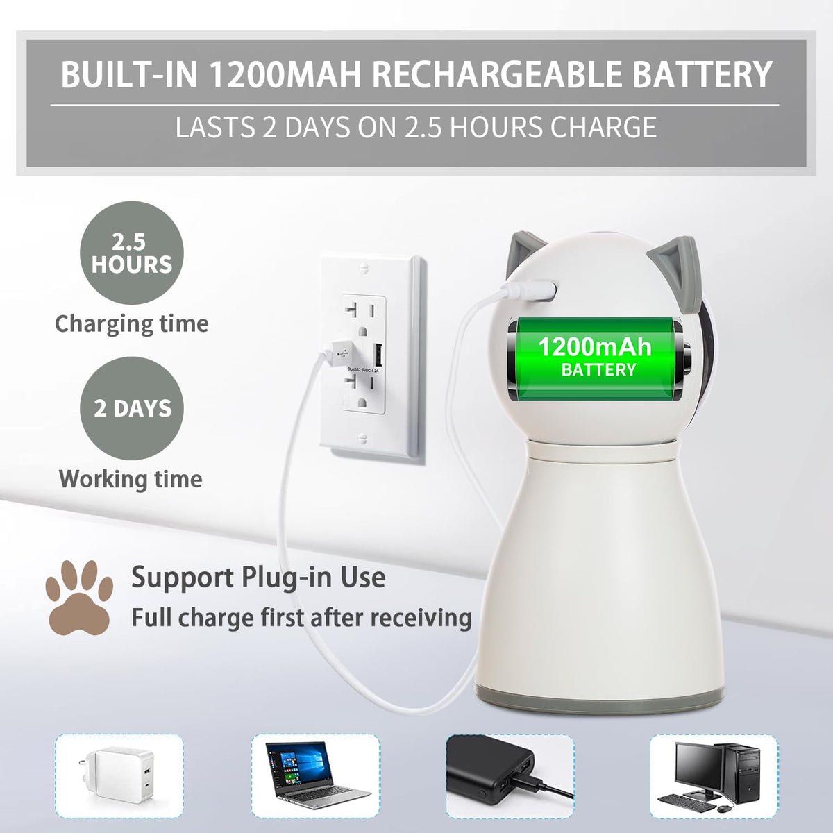 YVE LIFE Automatic Laser Cat Toy, Rechargeable
