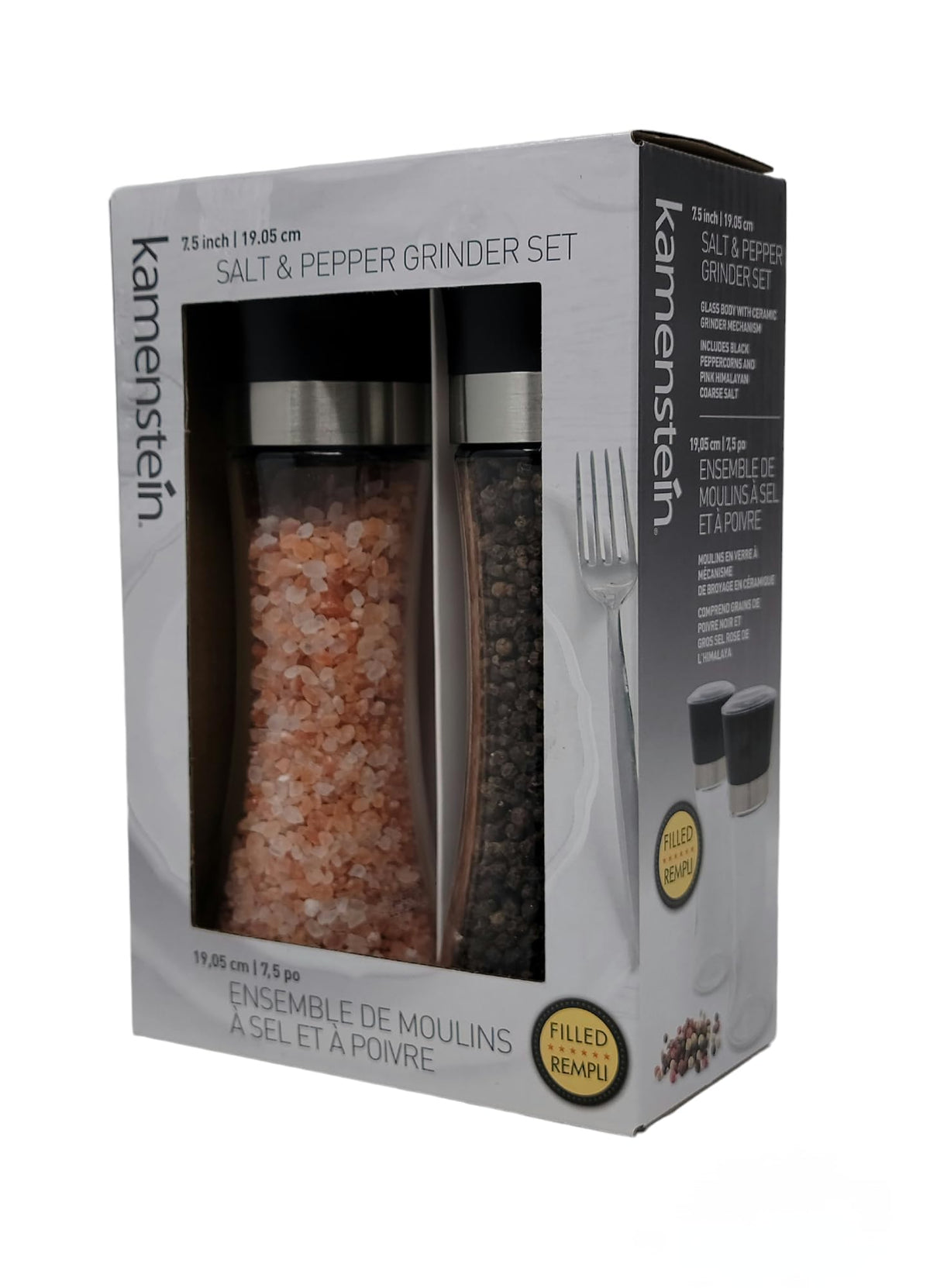 Kamenstein Salt and Pepper Grinder Set, 7.5inch