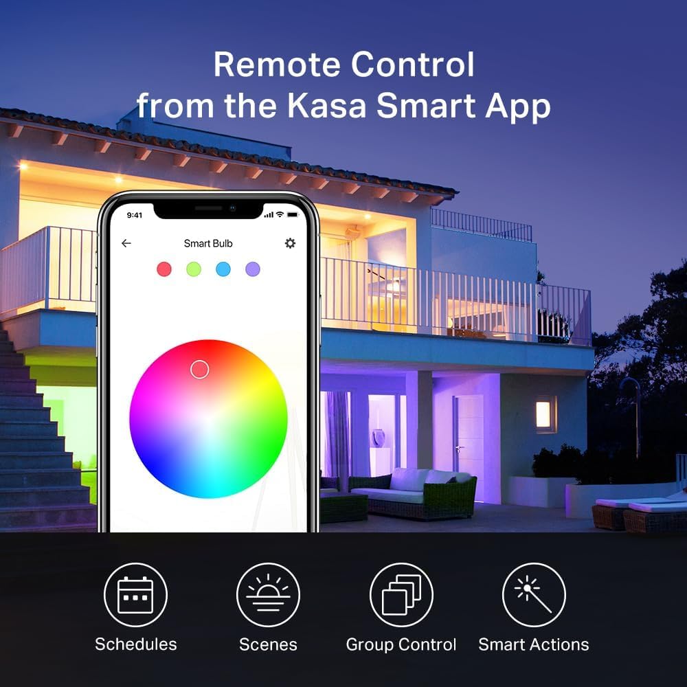 Kasa Smart WiFi Colour Changing Light Bulbs, A19, 2-Pack (KL125P2)