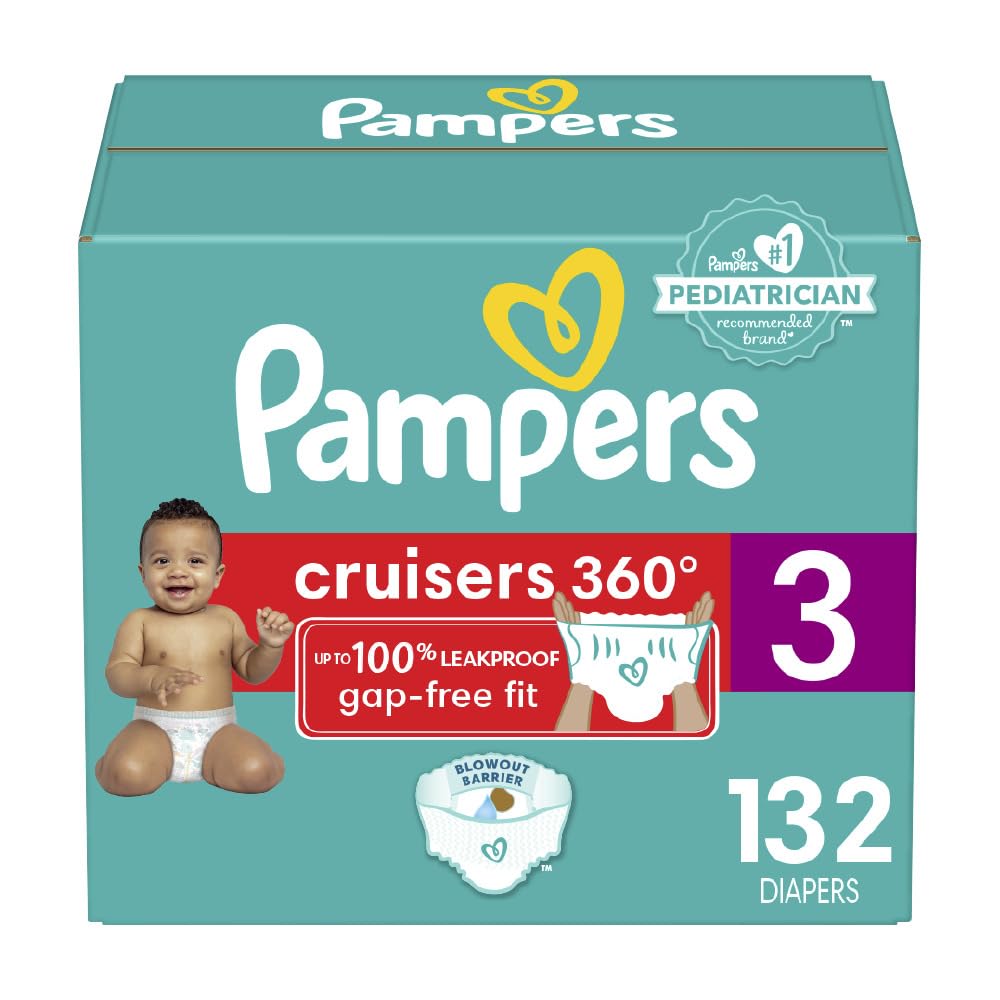 Pampers Cruisers 360 Pull-On Diapers, Size 3, 132 Count