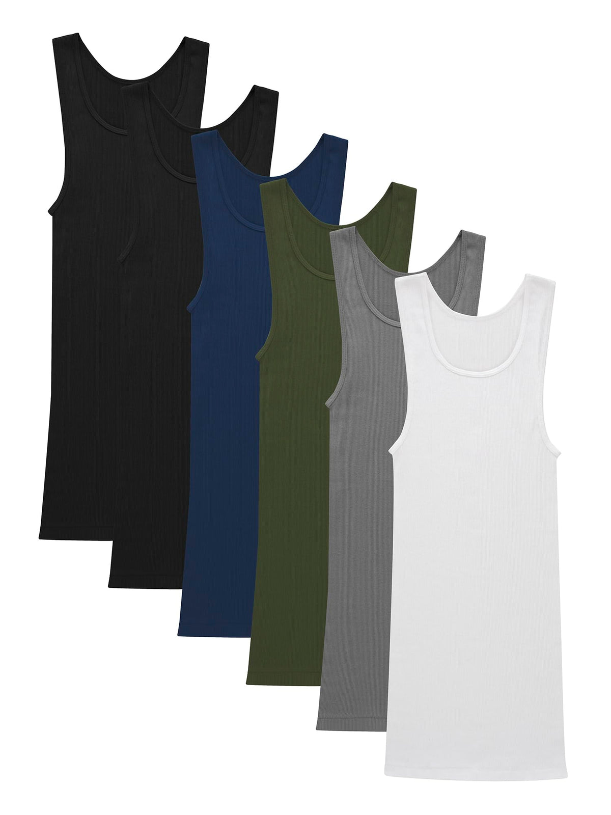 Hanes Men's Ribbed Tank Undershirt, 6-Pack, Assorted, Small