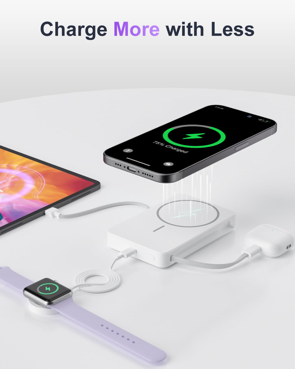 Magnetic Power Bank, 10,000mAh 15W Wireless