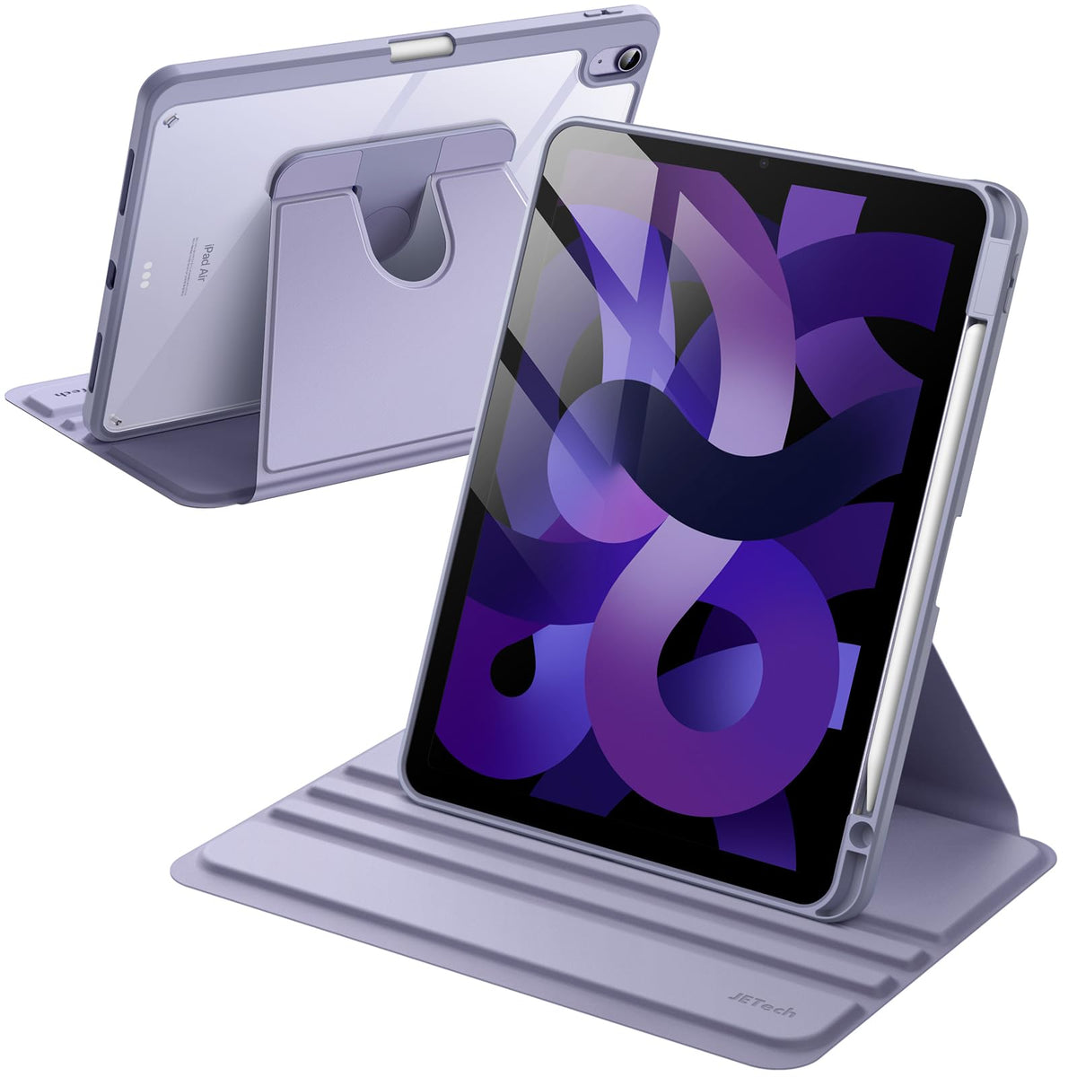 JETech Rotating Case for iPad Air 11-Inch M4/M3/M2, Purple