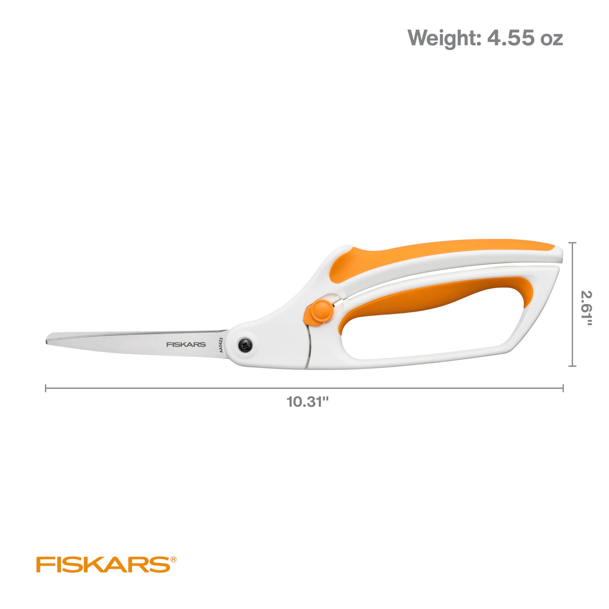 Fiskars Easy Action Fabric Scissors, Spring-Assisted Bent Handle