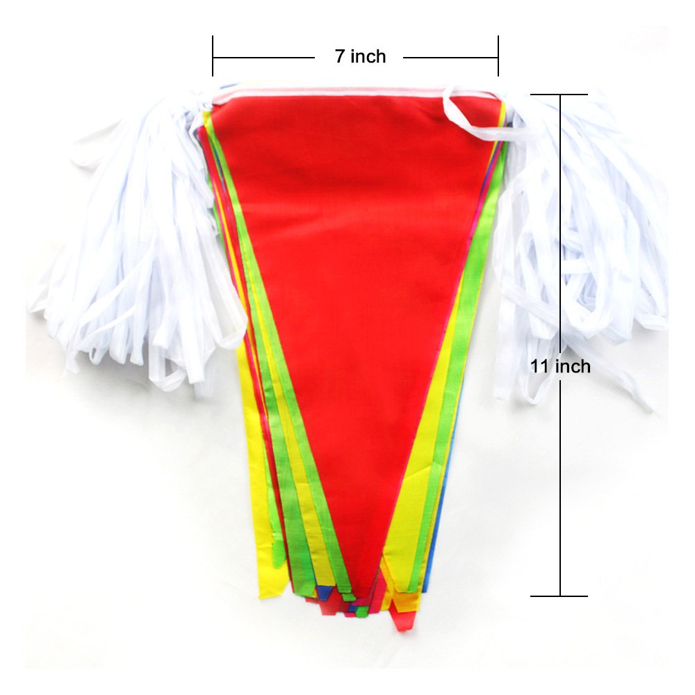 LOOPJOYGAME Multicolour Nylon Pennant Flag Banner, 263 ft (250 Flags)