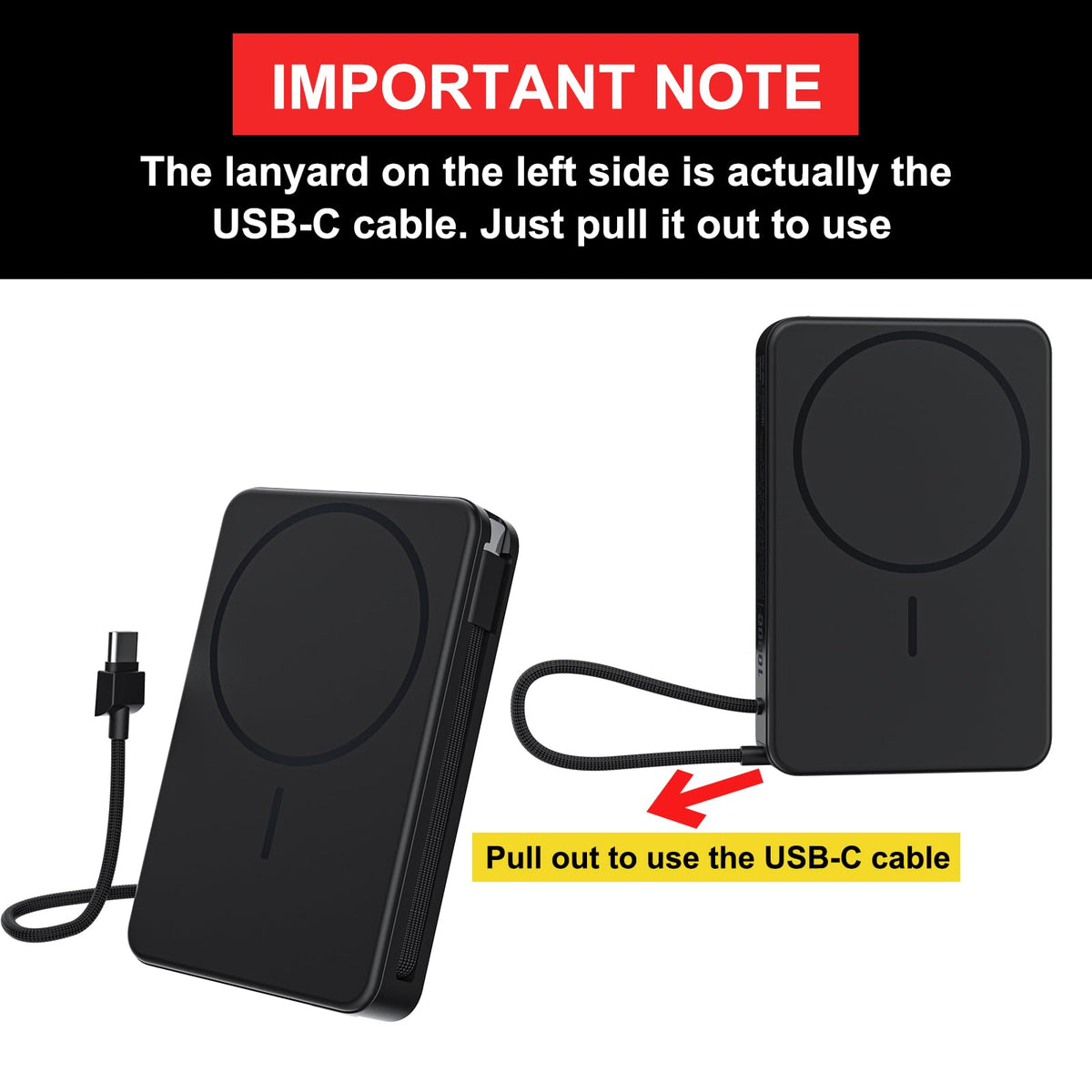 Magnetic Power Bank, 10,000mAh 15W Wireless