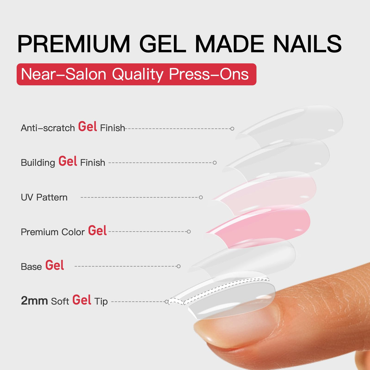 CurvLife Soft Gel Press on Nails for Women, Honey Peach Pink, 30 Pcs