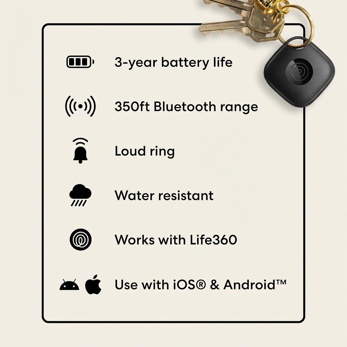Life360 Tile Essentials Bluetooth Trackers, Mates/Slim/Sticker, 4 Pack
