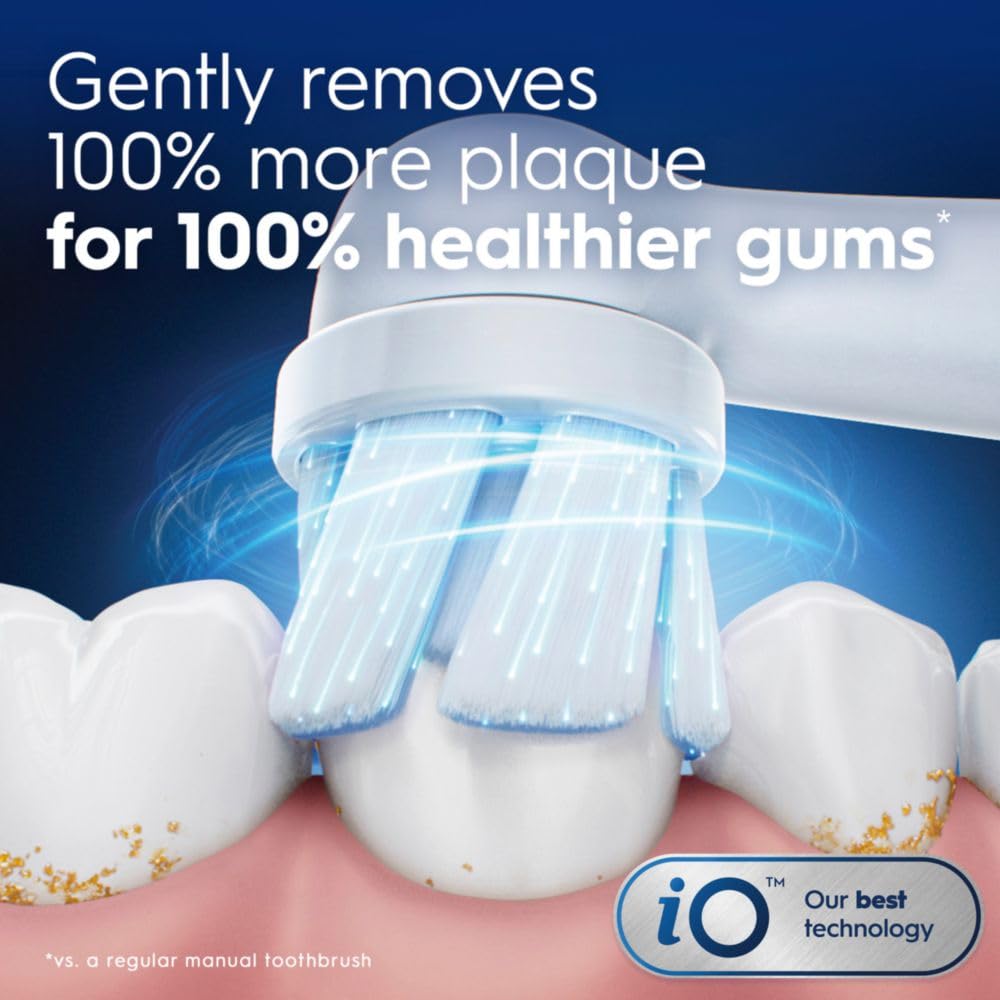 Oral-B iO Brush Heads, White, 4 Ultimate Clean + 1 Gentle Care