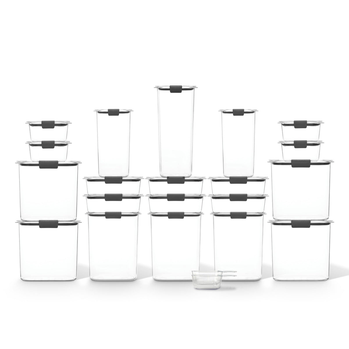 Rubbermaid Brilliance Pantry Containers, 20 Piece Set with 2 Scoops