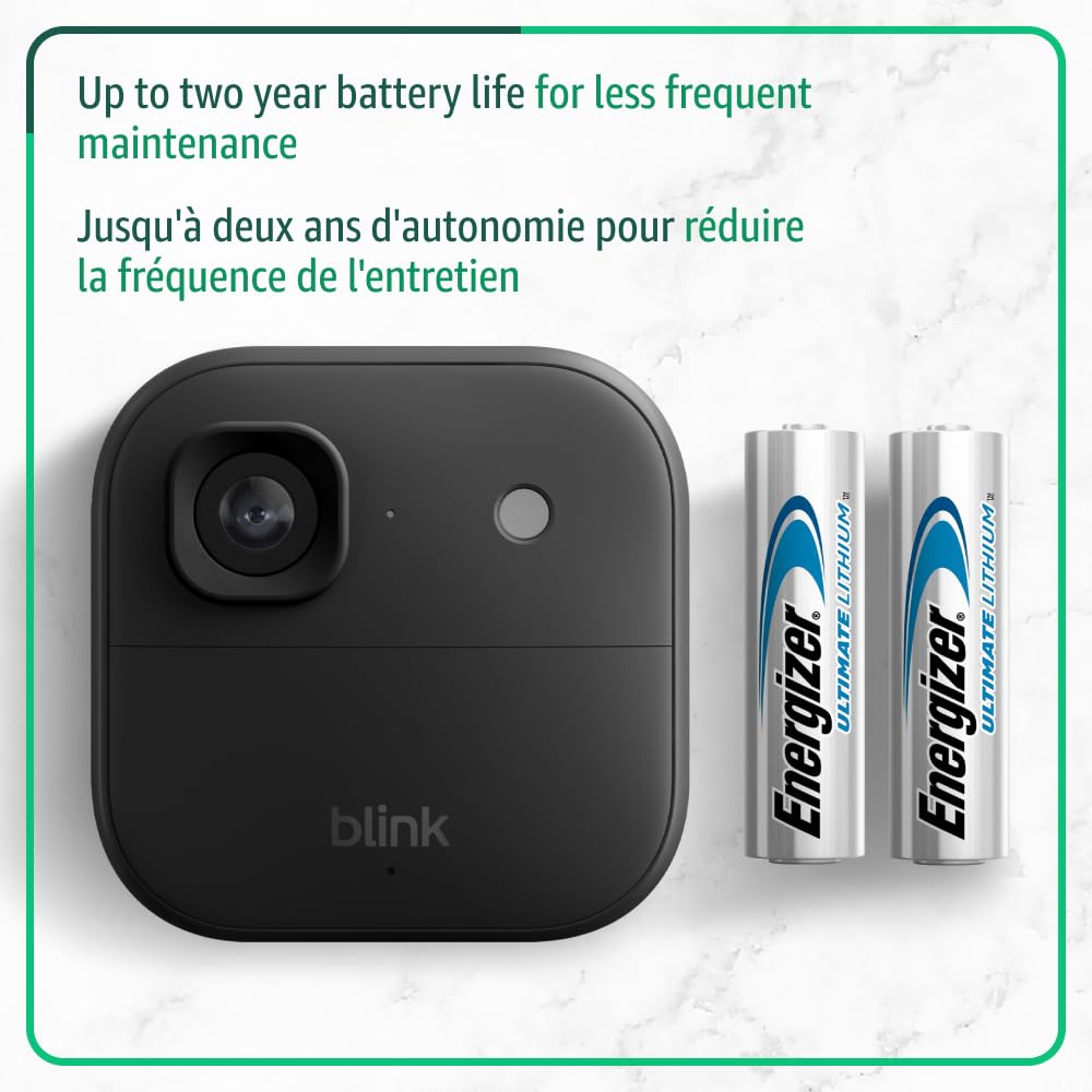 Blink Outdoor 2K+ Wireless Security Camera, 3-Camera System, Black