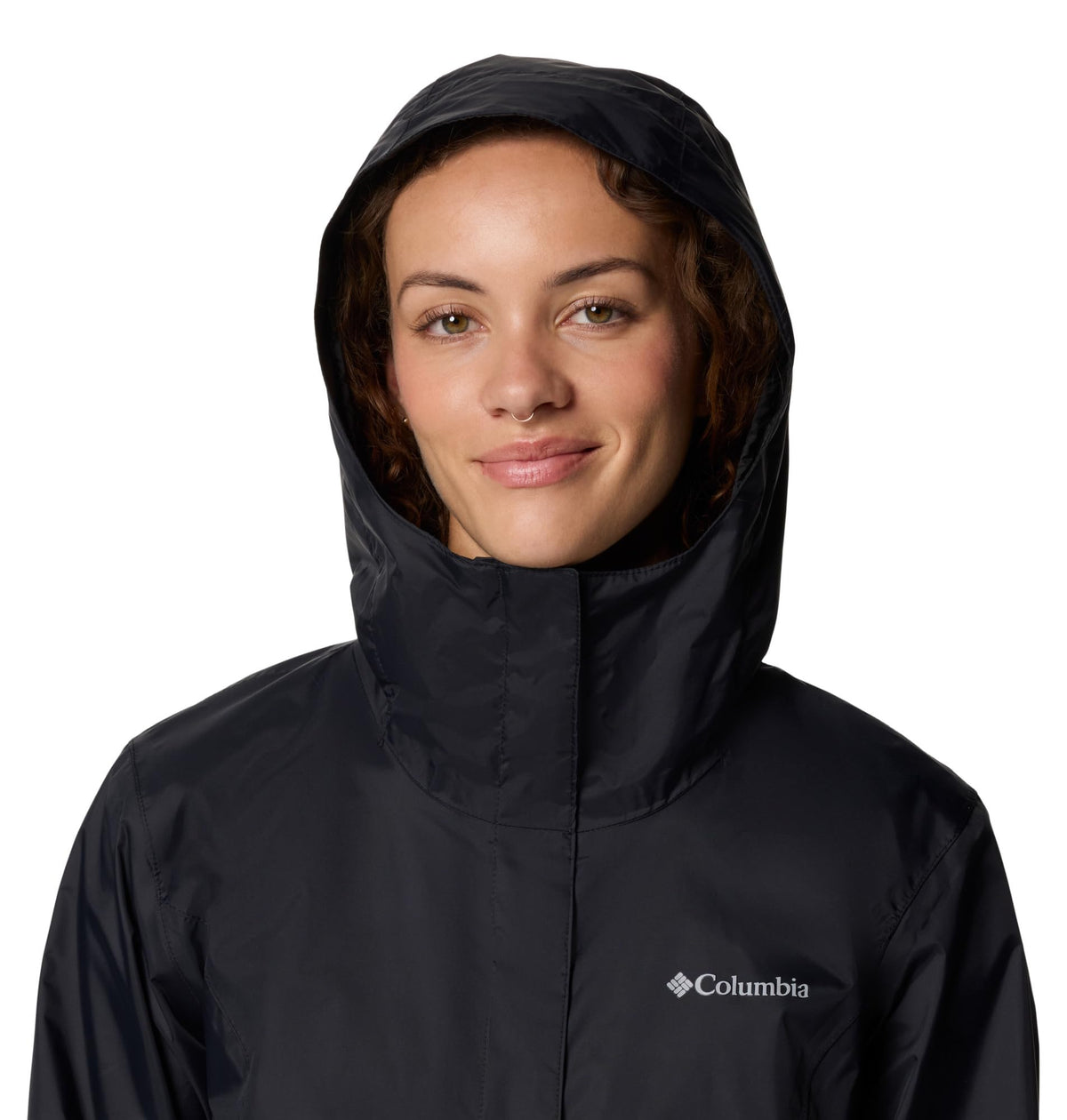 Columbia Women's Arcadia II Waterproof Rain Jacket, Black, X-Large