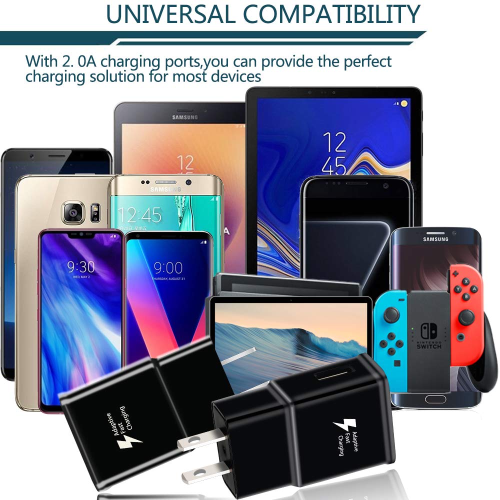USB Adaptive Fast Charger for Samsung, EP-TA20JBE, 2 Pack