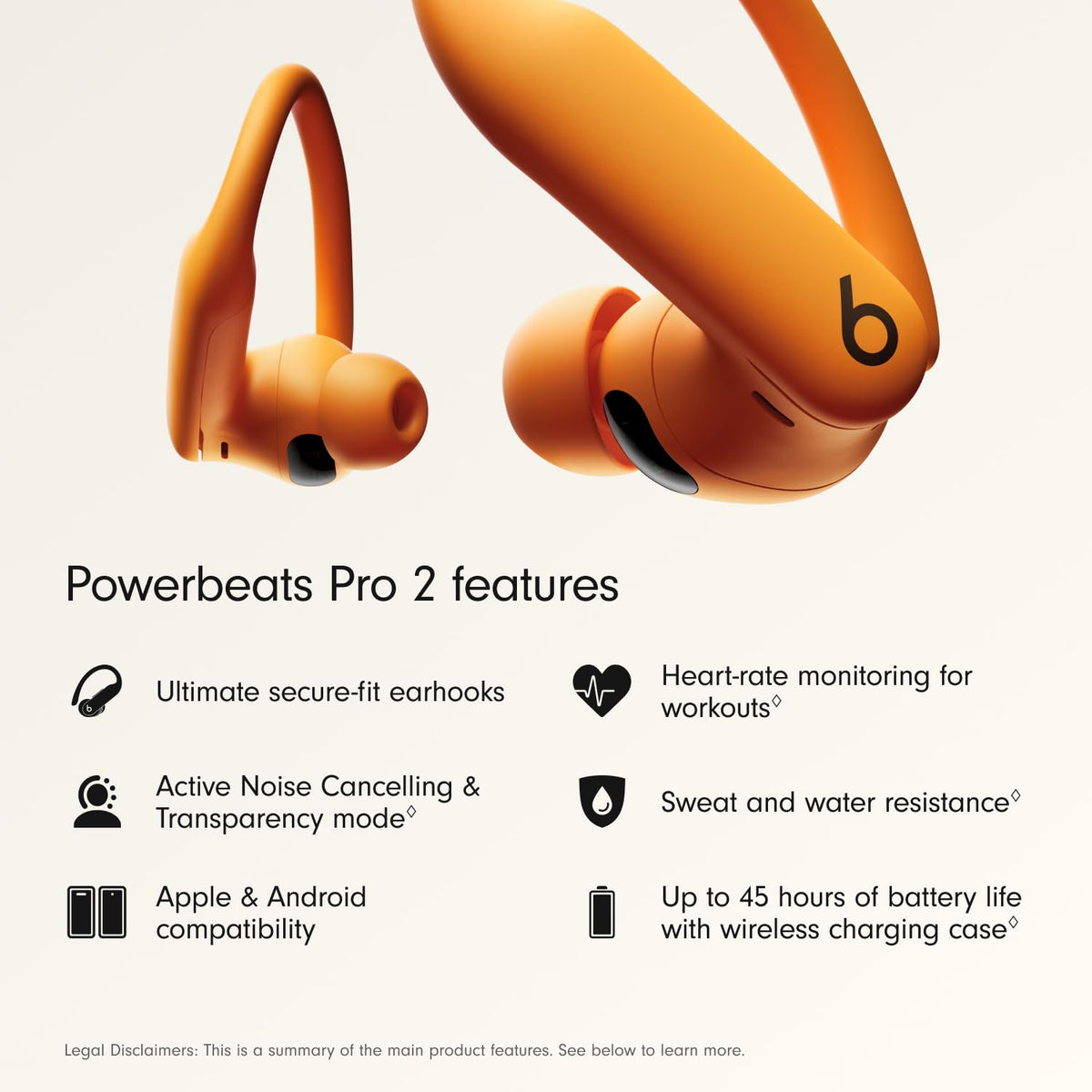 Beats Powerbeats Pro 2 Wireless Earbuds, Electric Orange
