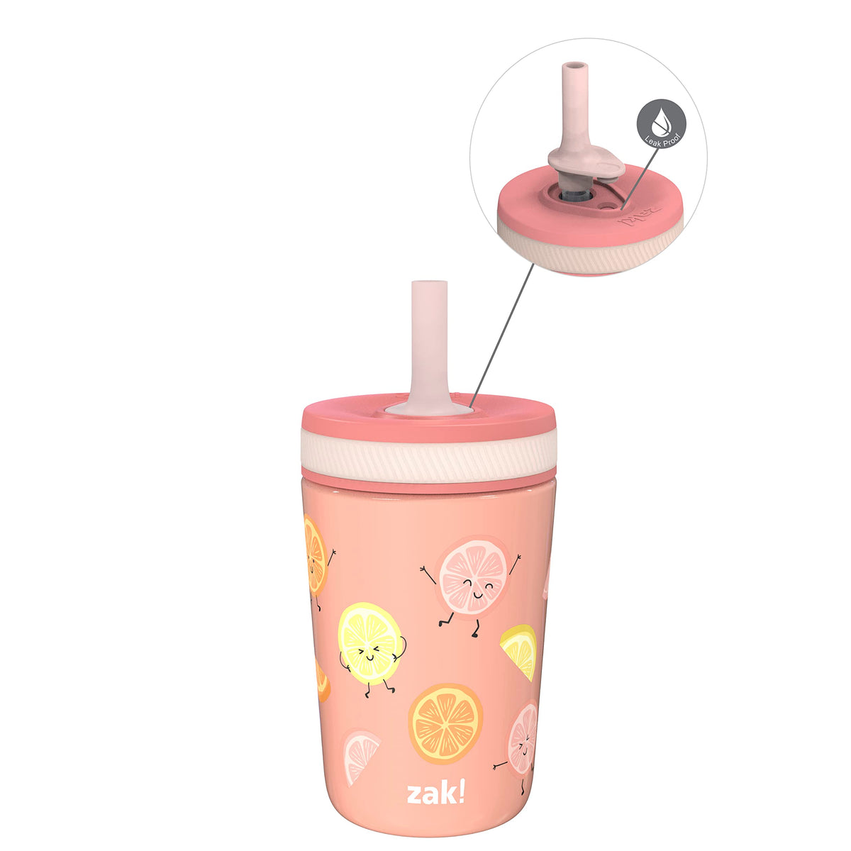 Zak Designs Happy Fruit Kelso 12oz Stainless Steel Toddler Cup