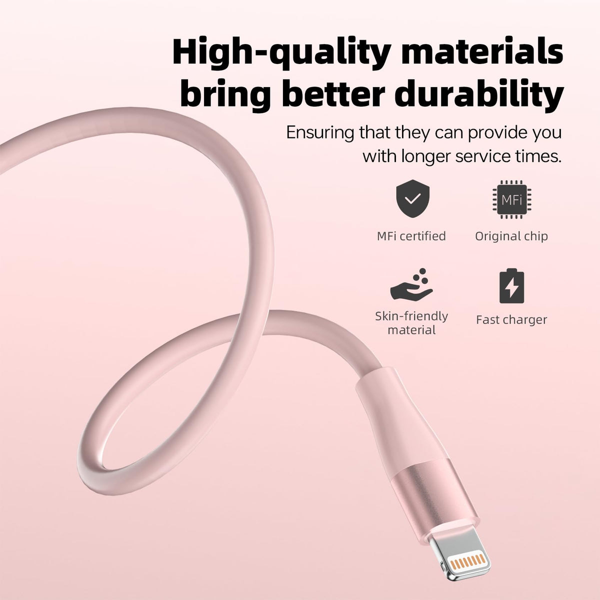 Bkayp iPhone Lightning Cable, 10 FT, 3 Pack, Multi Color