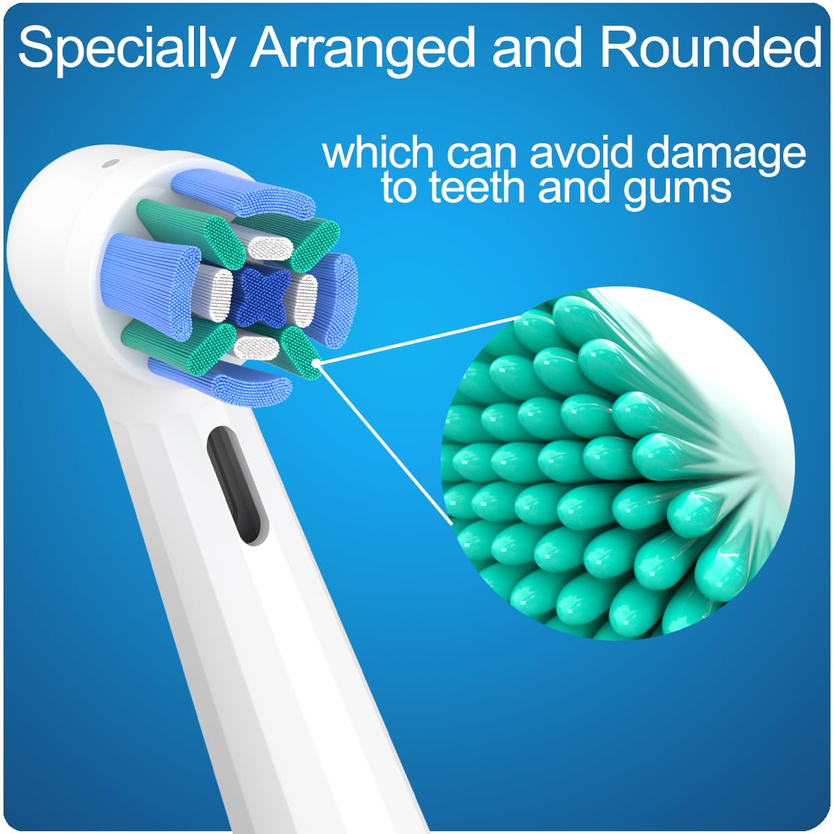 Replacement Brush Heads for Oral-B iO, 8 Pack with Covers, White