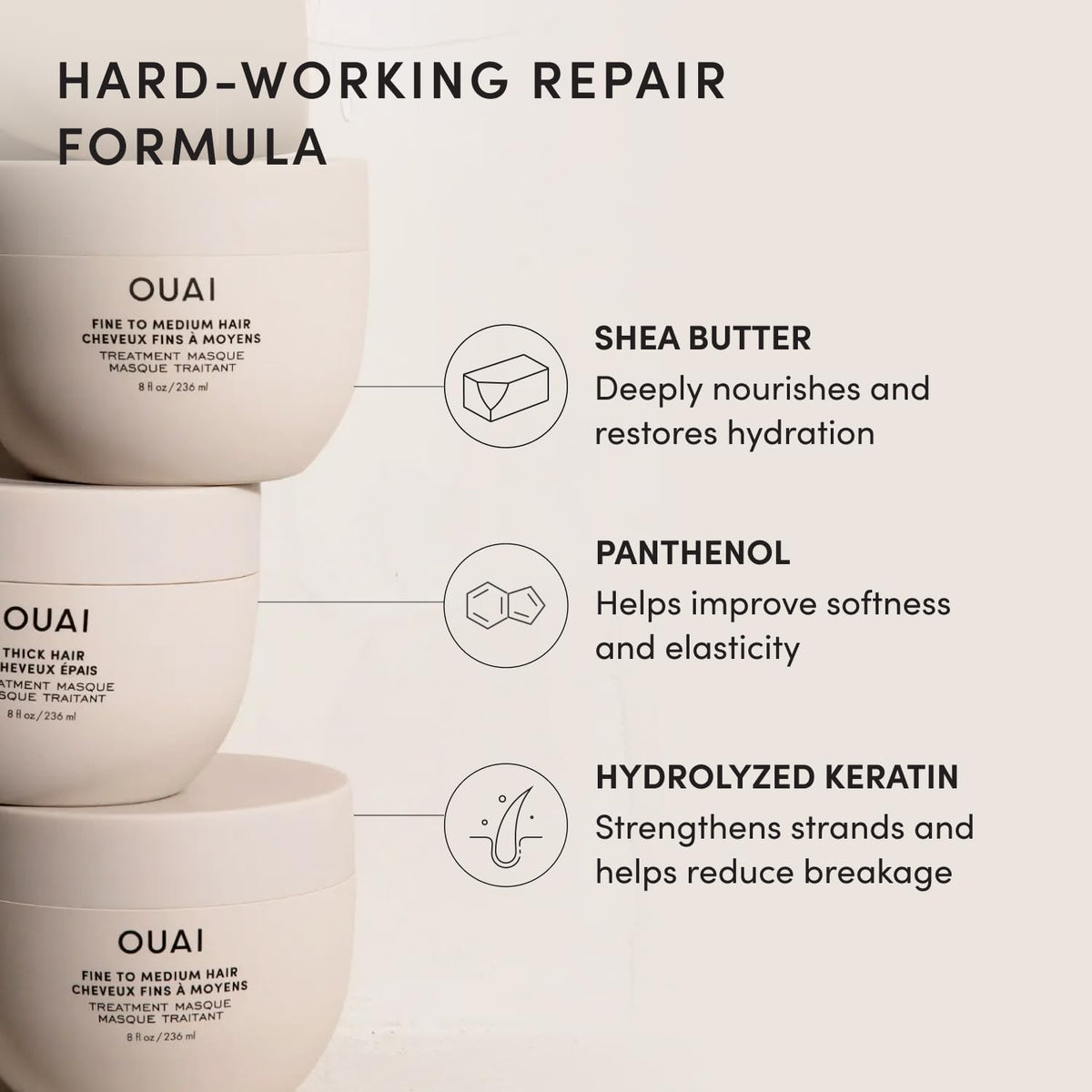 OUAI Fine to Medium Hair Treatment Mask, 8 oz