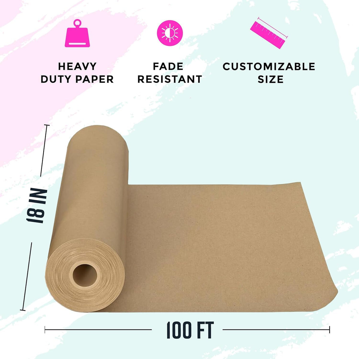 Bryco Goods Brown Kraft Wrapping Paper Roll, 18" x 1200"