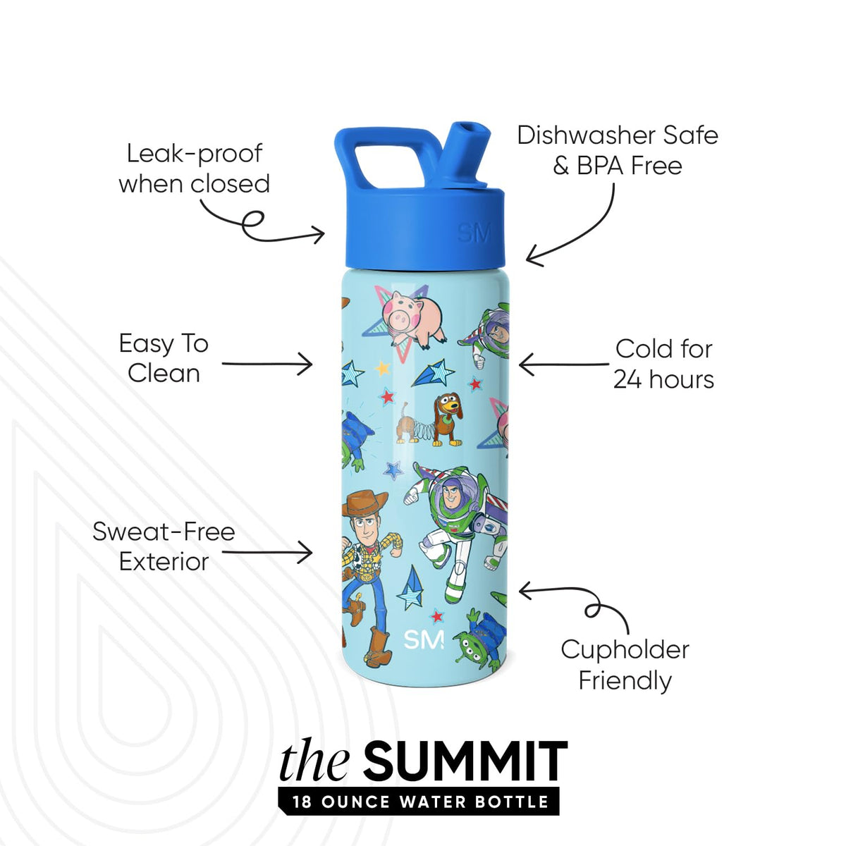 Simple Modern Disney Toy Story Kids Water Bottle and Toddler Cup, 18oz