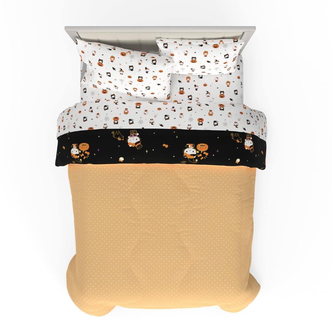 Franco Sanrio Hello Kitty Pumpkin Bed Set, Full, 5 Piece