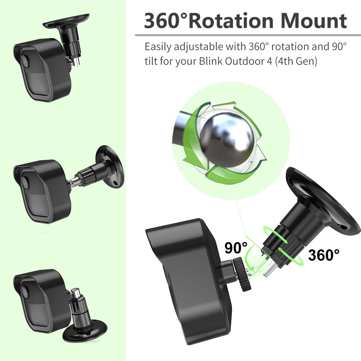 Blink Outdoor 4/2K+ Camera Mount with Protective Cover, Black (3 Pack)