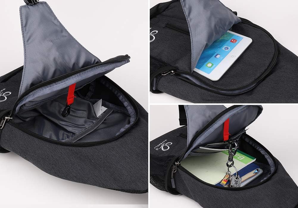 WATERFLY Sling Bag Crossbody Backpack, Black