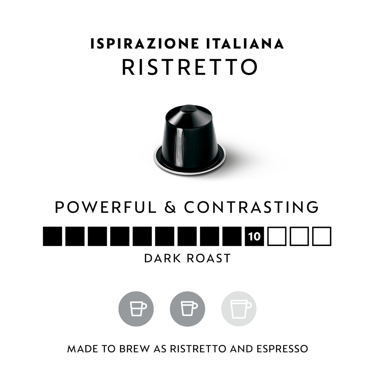 Nespresso Original Ristretto Dark Roast Pods, Intensity 10, 50 Pods