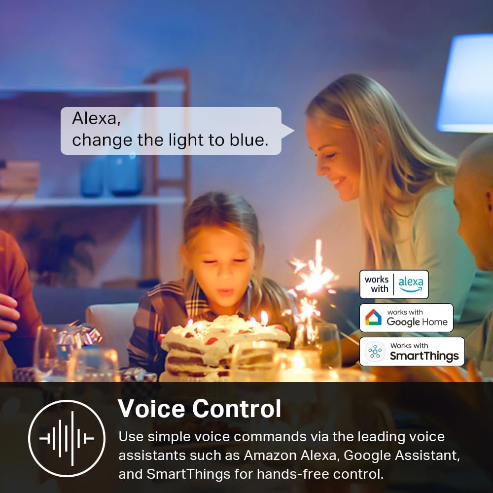 Kasa Smart WiFi Colour Changing Light Bulbs, A19, 4-Pack (KL125P4)