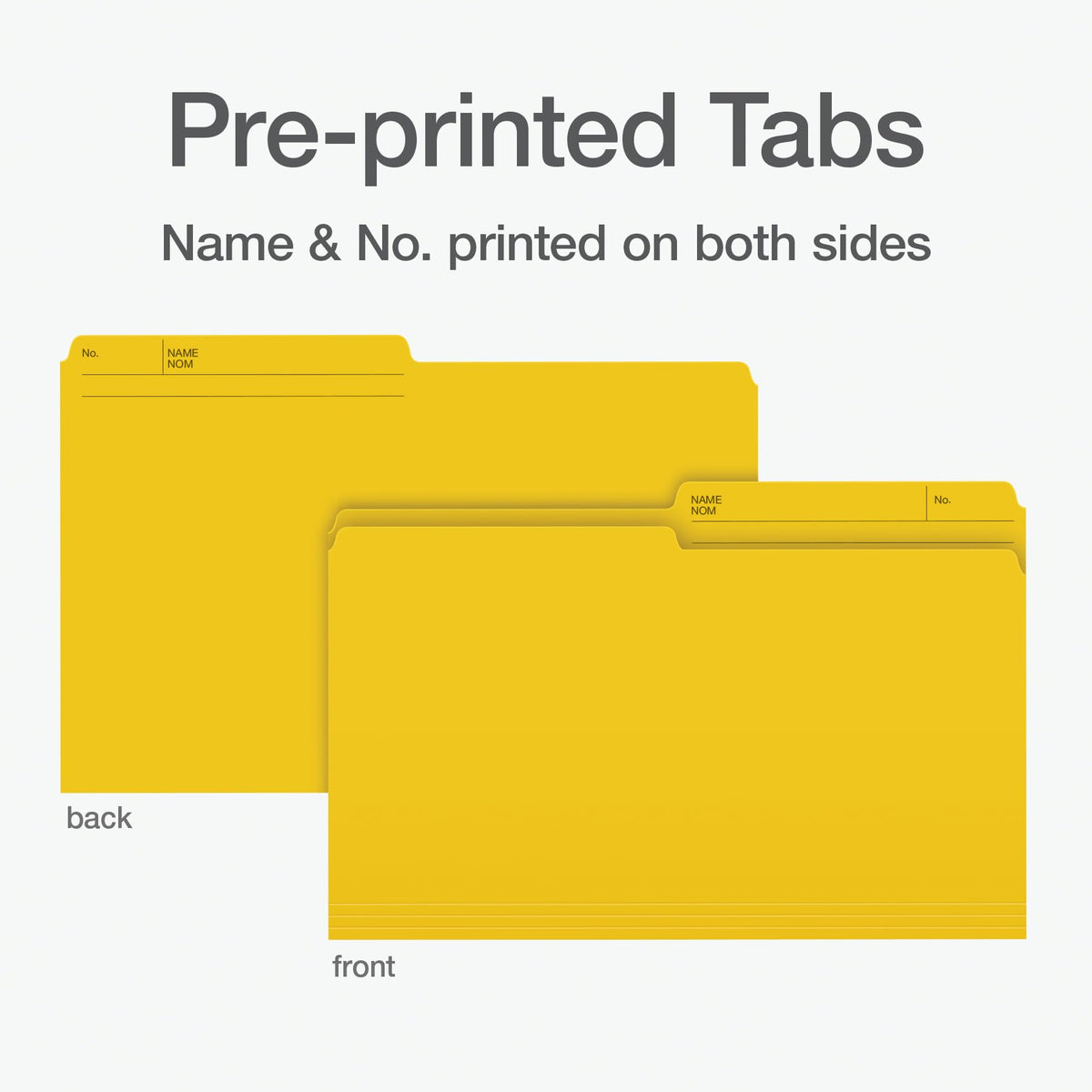 Pendaflex Yellow File Folders, 1/2 Cut Tab, Legal Size, 100 Box