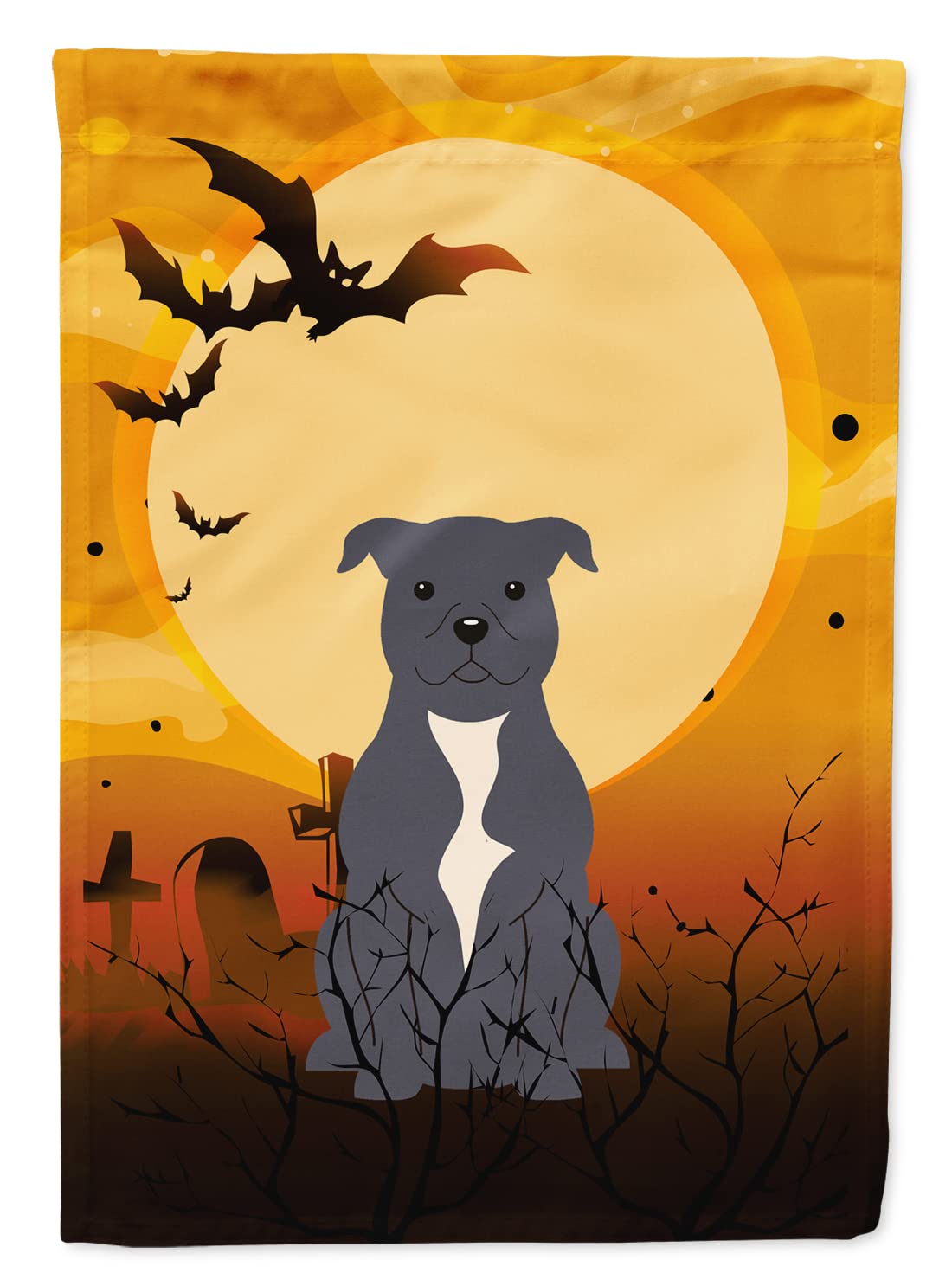 Caroline's Treasures BB4312GF Halloween Staffordshire Bull Terrier Blue Flag