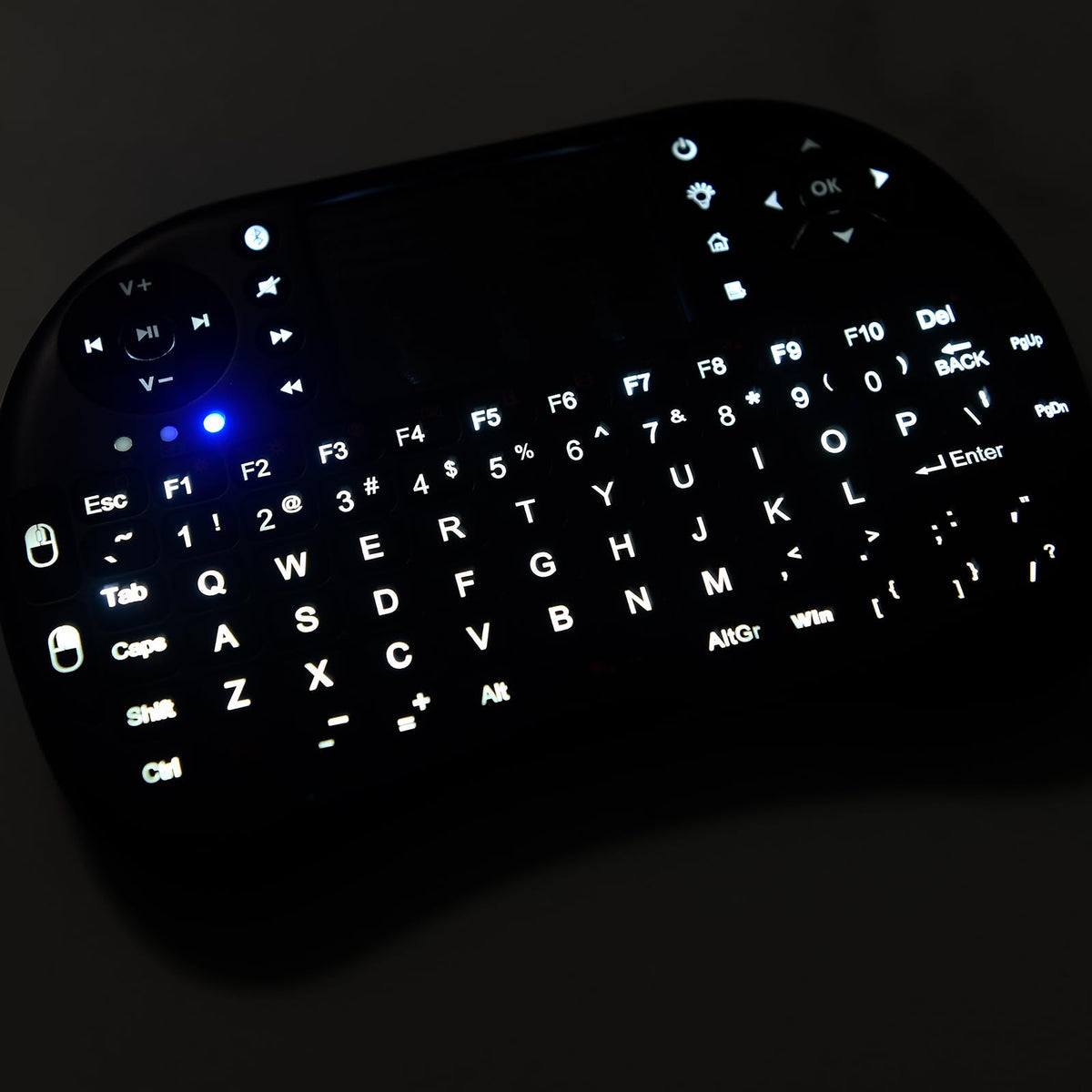Rii i8+ Mini Wireless Bluetooth Keyboard with Touchpad, LED Backlit