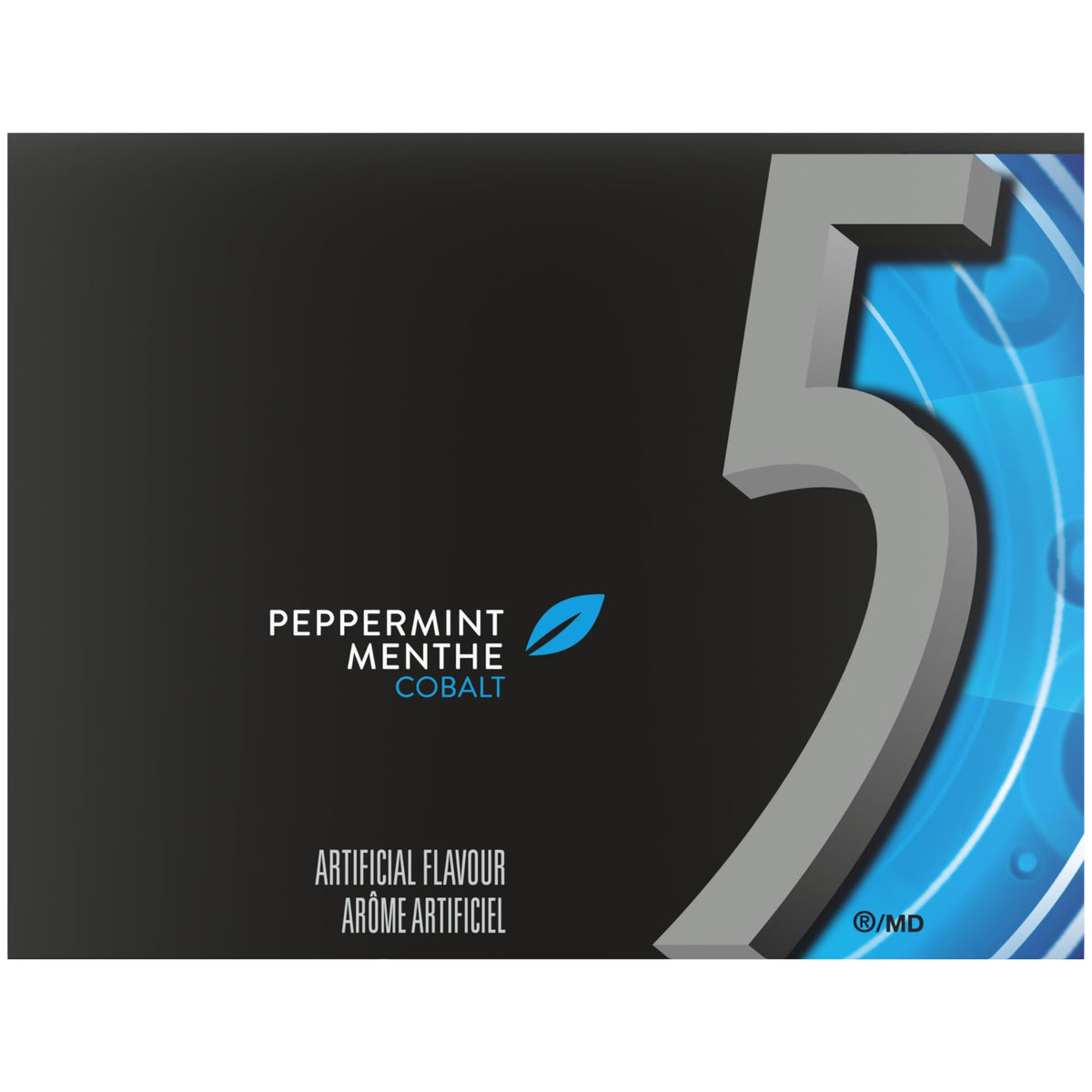 5 Gum Peppermint Cobalt Sugar-Free Gum, 15 Sticks x 10 Packs