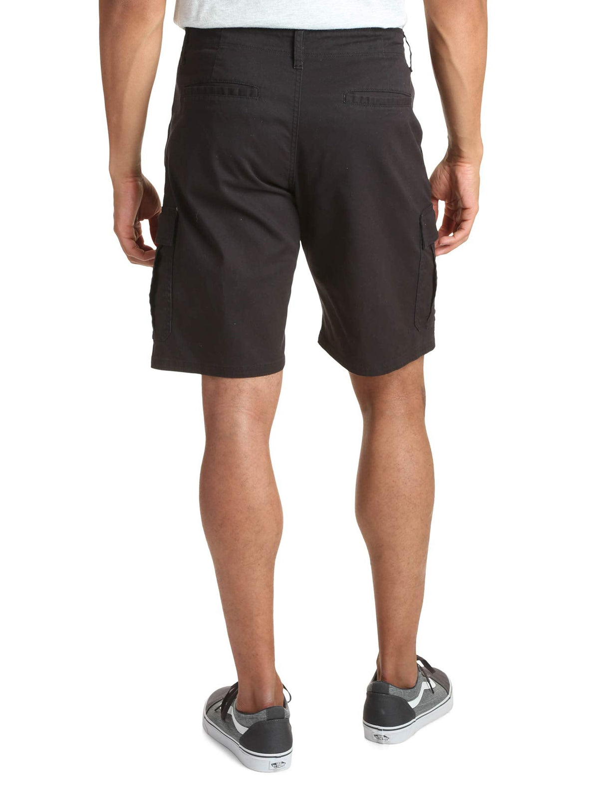 Wrangler Authentics Men's Classic Cargo Stretch Short, Black Twill, 34