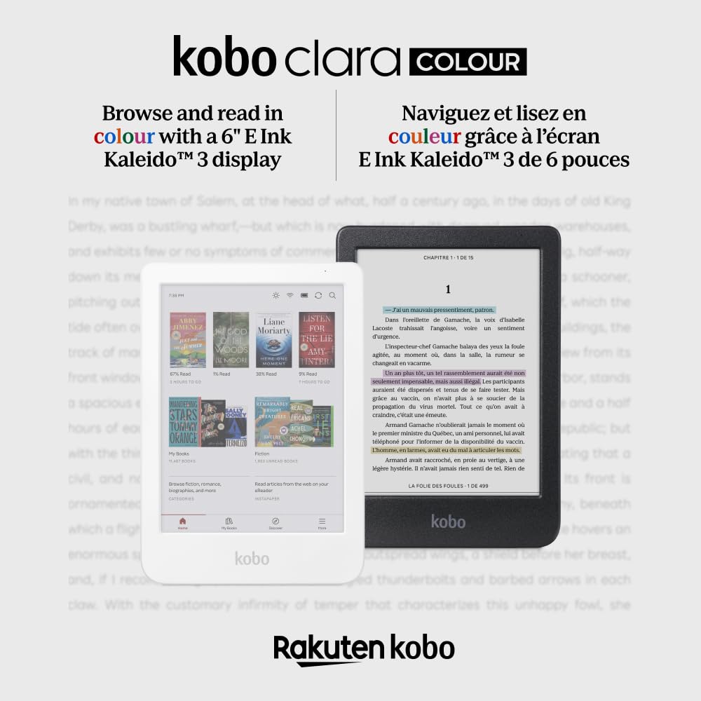 Kobo Clara Colour 6-Inch Colour eReader, 16 GB, White