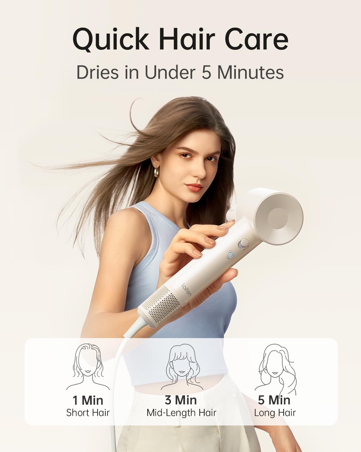 Laifen SE Lite High-Speed Hair Dryer with Diffuser, 100,000 RPM