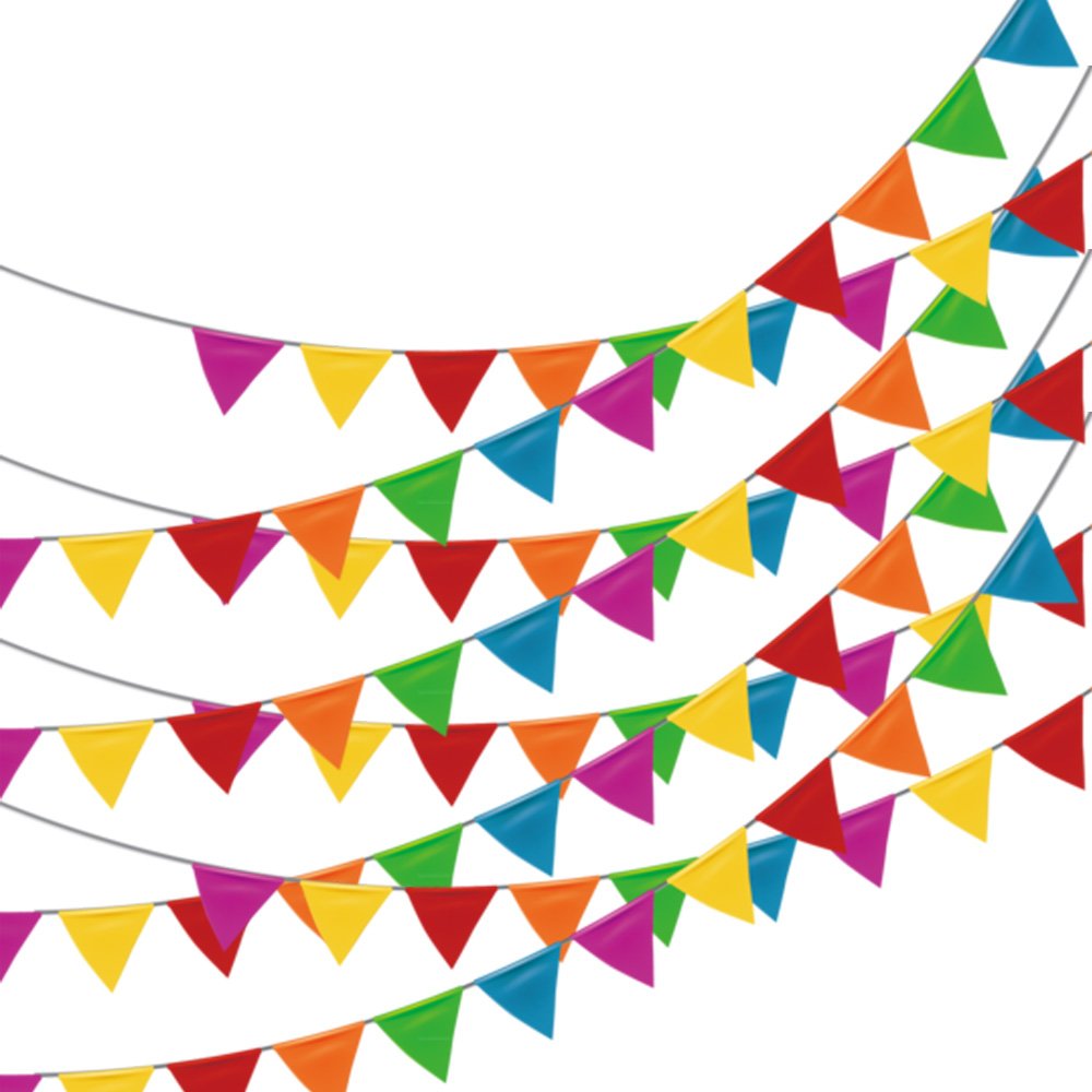 LOOPJOYGAME Multicolour Nylon Pennant Flag Banner, 263 ft (250 Flags)
