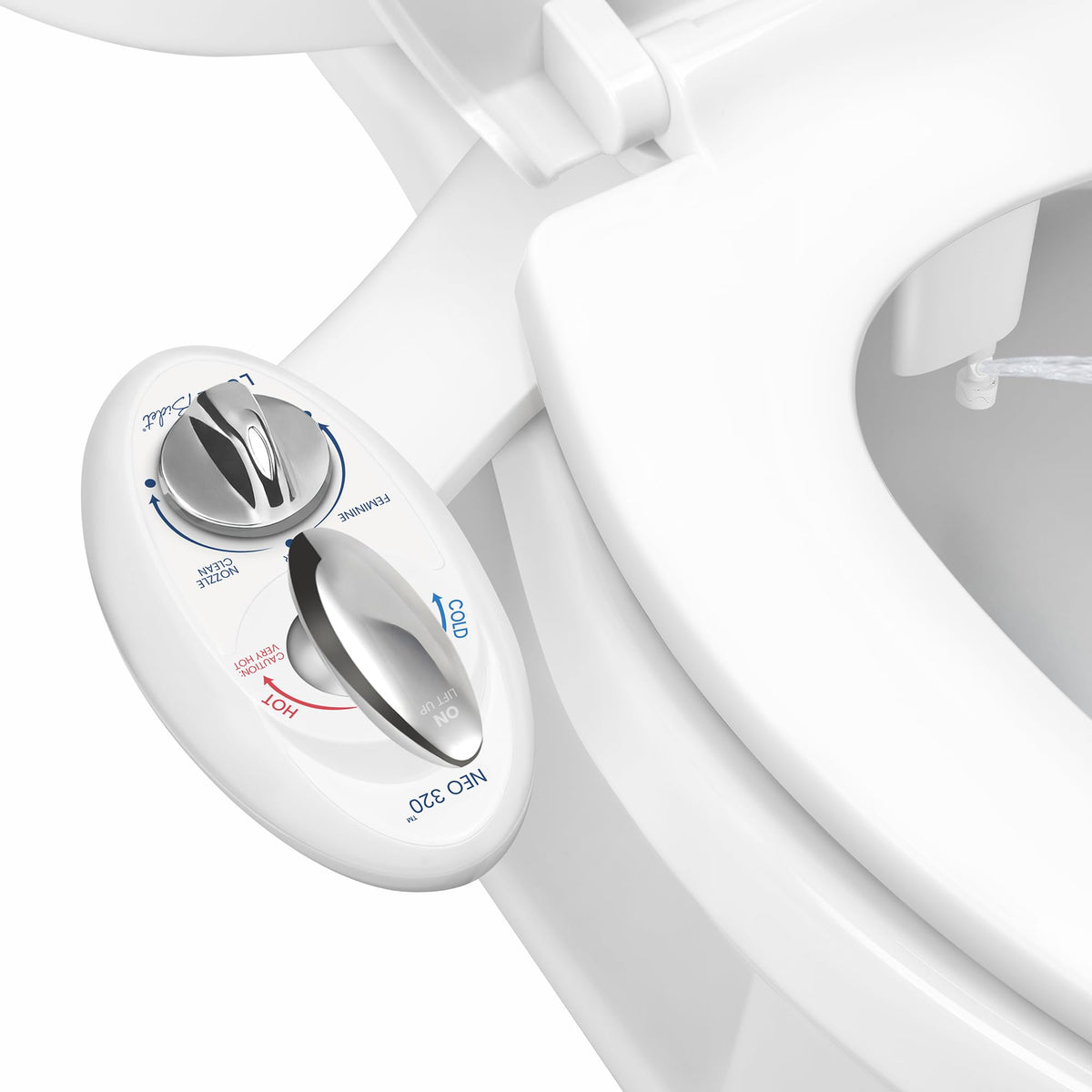 LUXE Bidet NEO 320 - Warm Water Bidet Attachment for Toilet Seat, White
