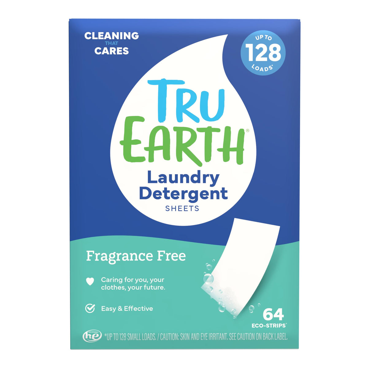 Tru Earth Laundry Detergent Sheets, Unscented, 64 Sheets