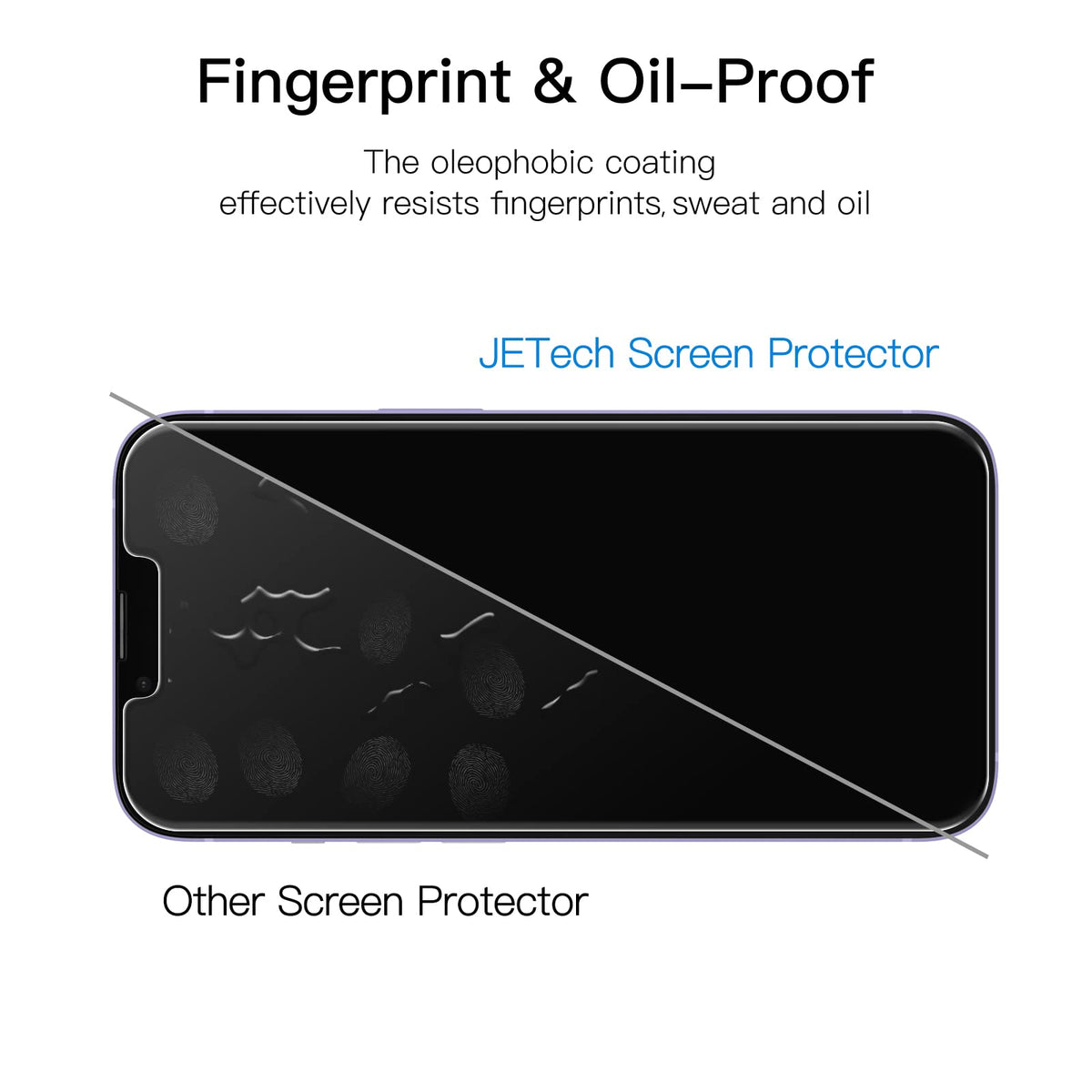 JETech Privacy Screen Protector for iPhone 17e/16e/14, 6.1 in, 2 Pack