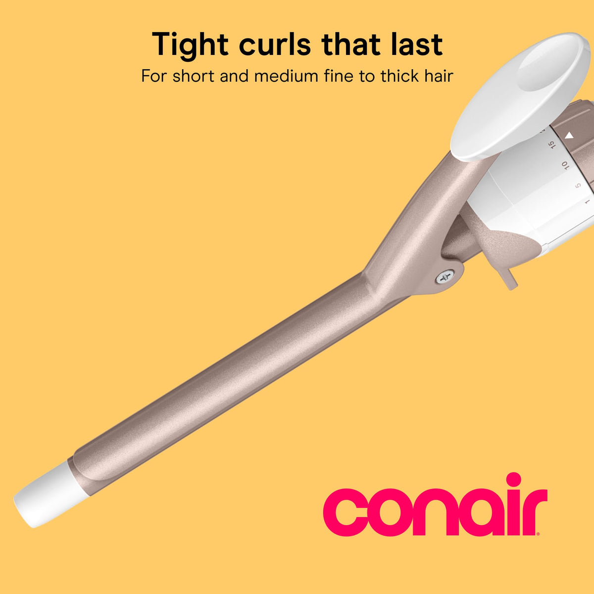 Conair Double Ceramic Curling Iron, 1/2-Inch, White/Rose Gold