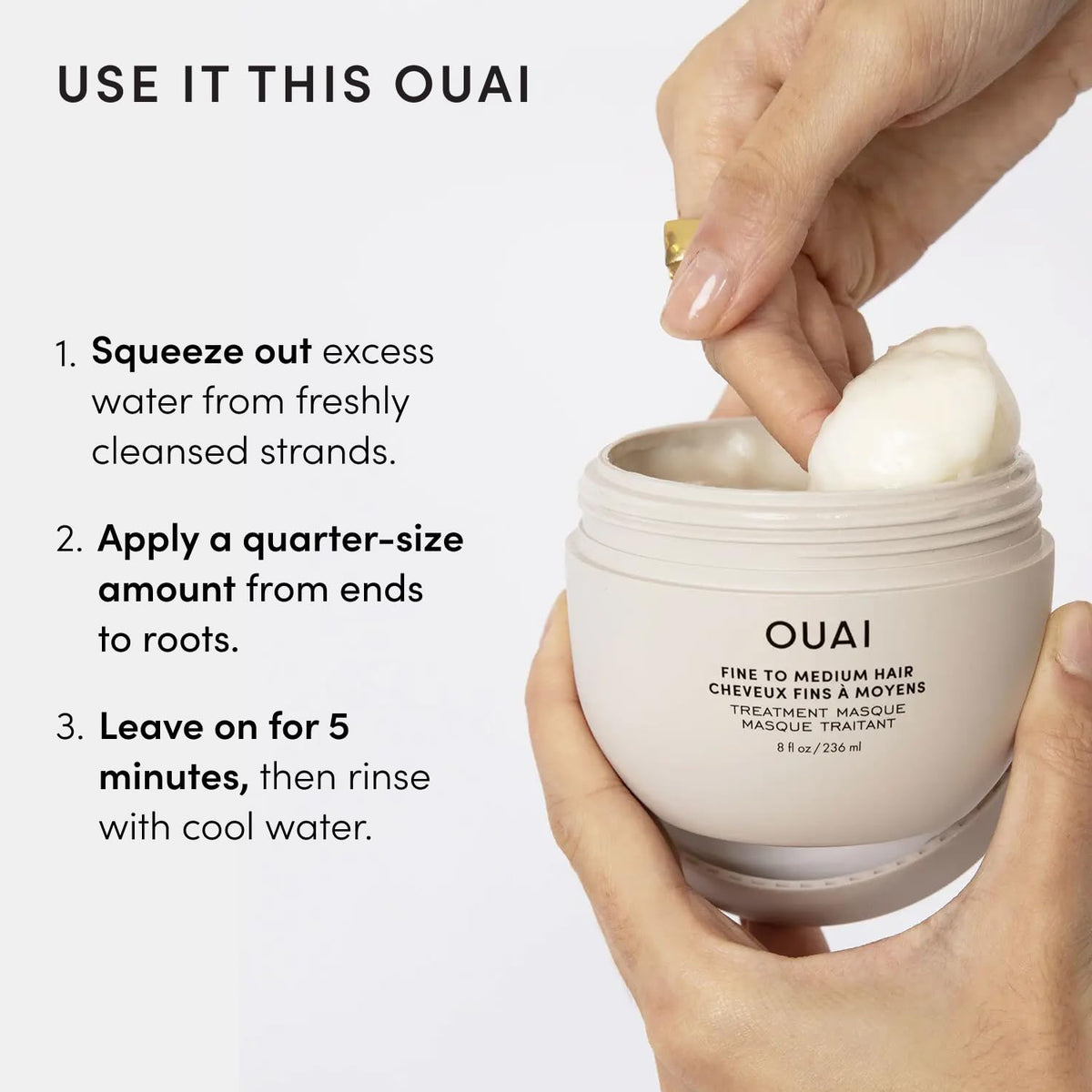 OUAI Fine to Medium Hair Treatment Mask, 8 oz
