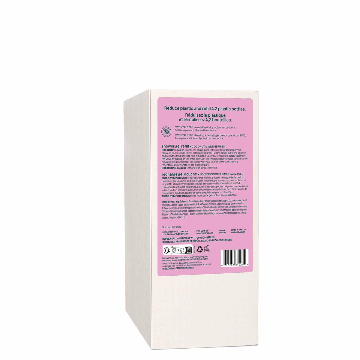 Attitude Body Wash, Coconut and Wild Berries, Bulk Refill, 2 Liters